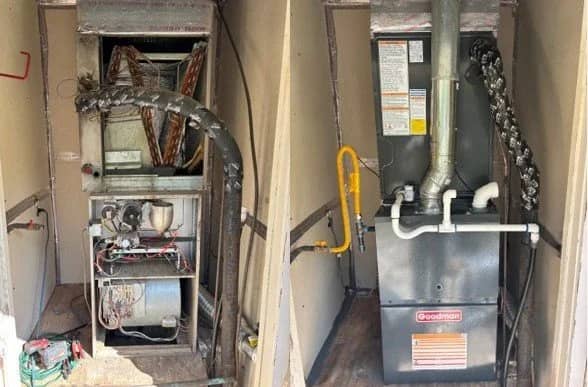 Furnace before and after Furnace before and after
